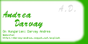 andrea darvay business card